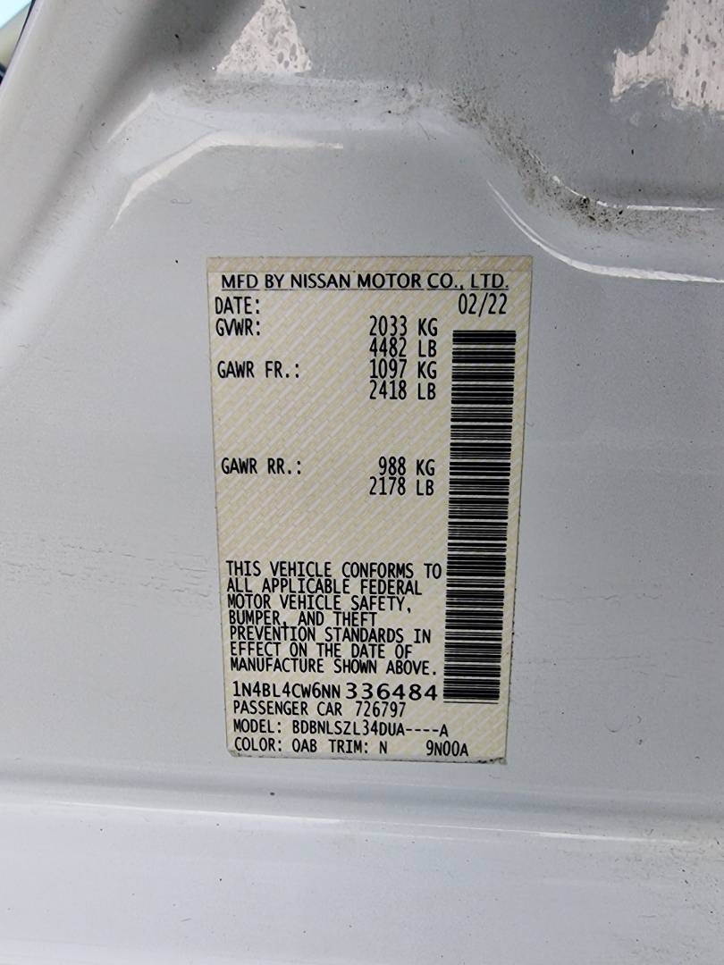 2022 NISSAN ALTIMA — 20581 Miles — Lot 124578 — Main - Marhaba Auctions Used Cars - Image 9