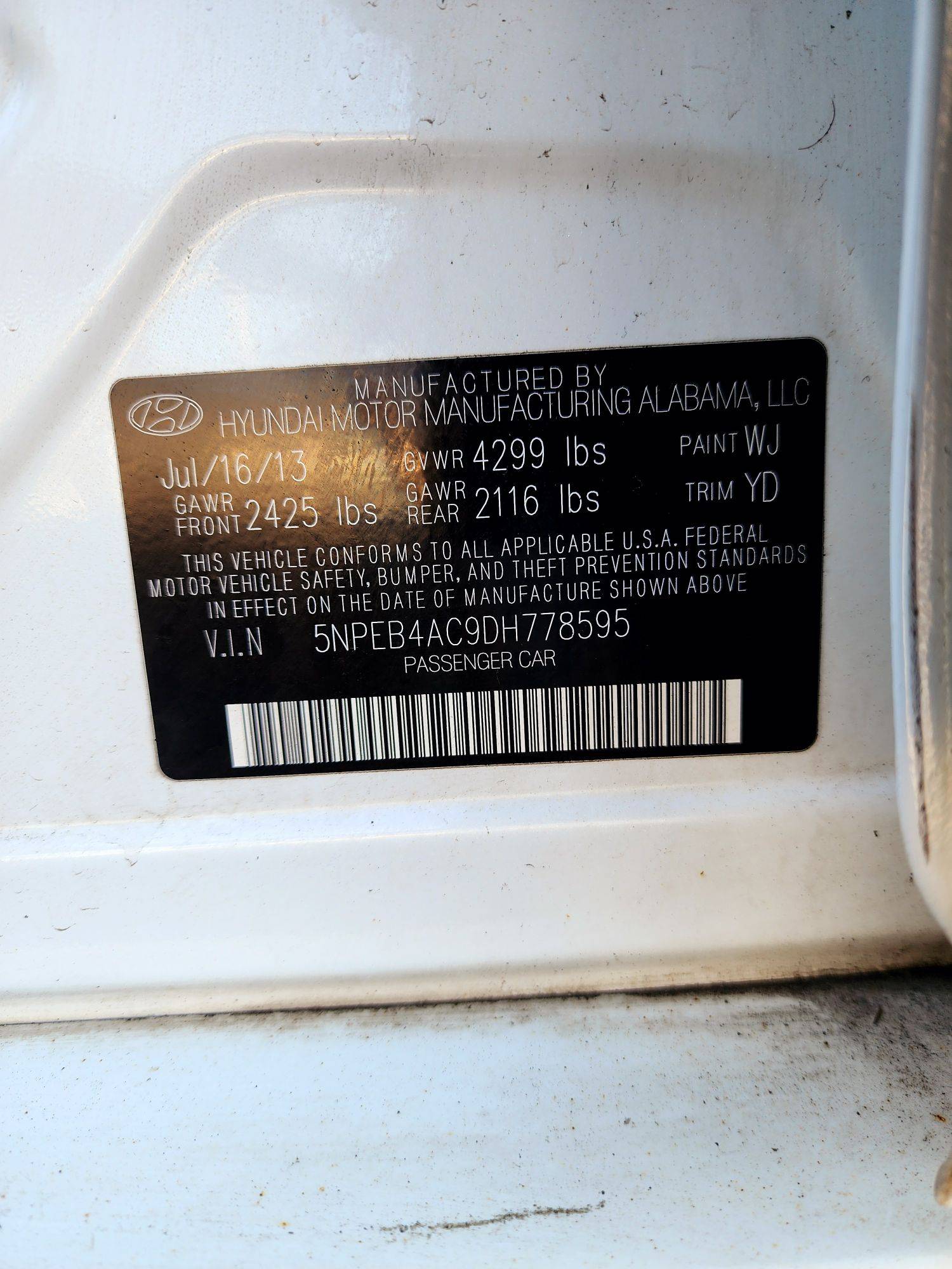 2013 HYUNDAI SONATA — 150763 Miles — Lot 71159134 — Souq - Marhaba Auctions Used Cars - Image 9