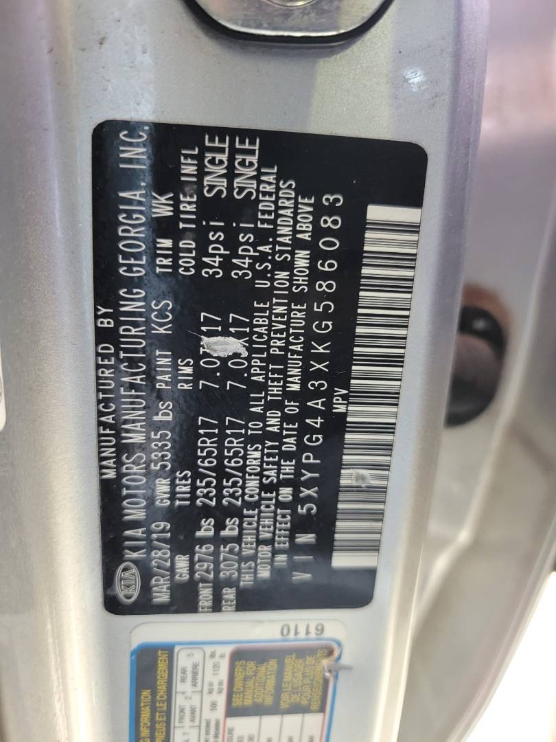 2019 KIA SORENTO — 122378 Miles — Lot G586083 — Souq - Marhaba Auctions Used Cars - Image 8