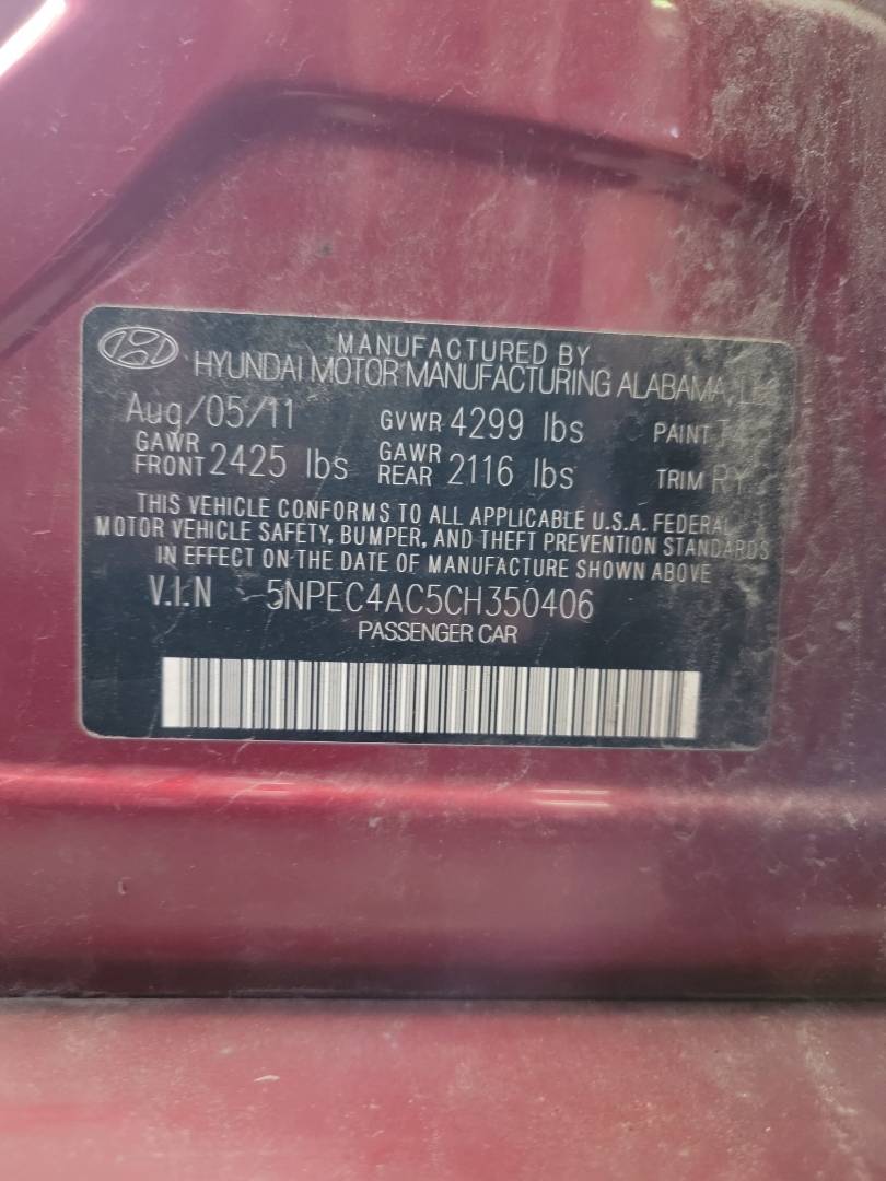 2012 HYUNDAI SONATA — 176215 Miles — Lot 36822844 - Marhaba Auctions Used Cars - Image 10