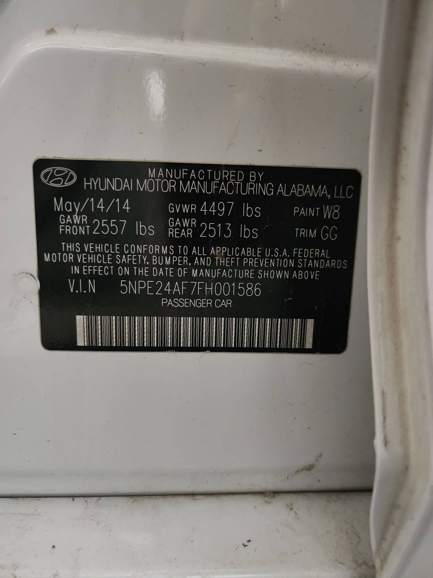 HYUNDAI SONATA 2015 - Marhaba Auction Used Cars - Image 10