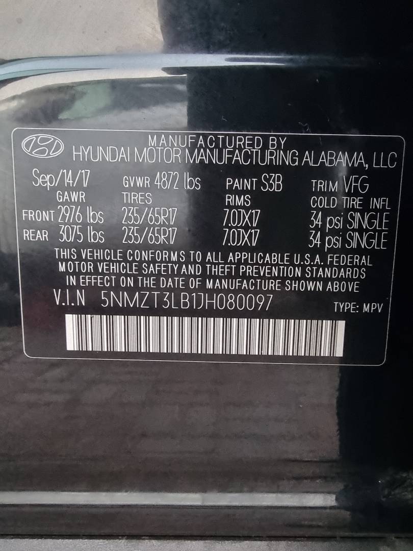 2018 HYUNDAI SANTA FE SPORT — 128210 Miles — Lot 215487 — Ind. 12 - Marhaba Auctions Used Cars - Image 9