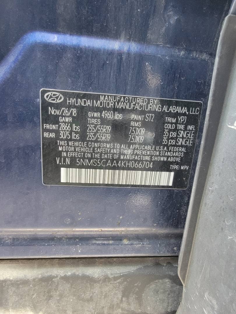 2019 HYUNDAI SANTA FE — 83893 Miles — Lot KH066704 — Souq - Marhaba Auctions Used Cars - Image 11