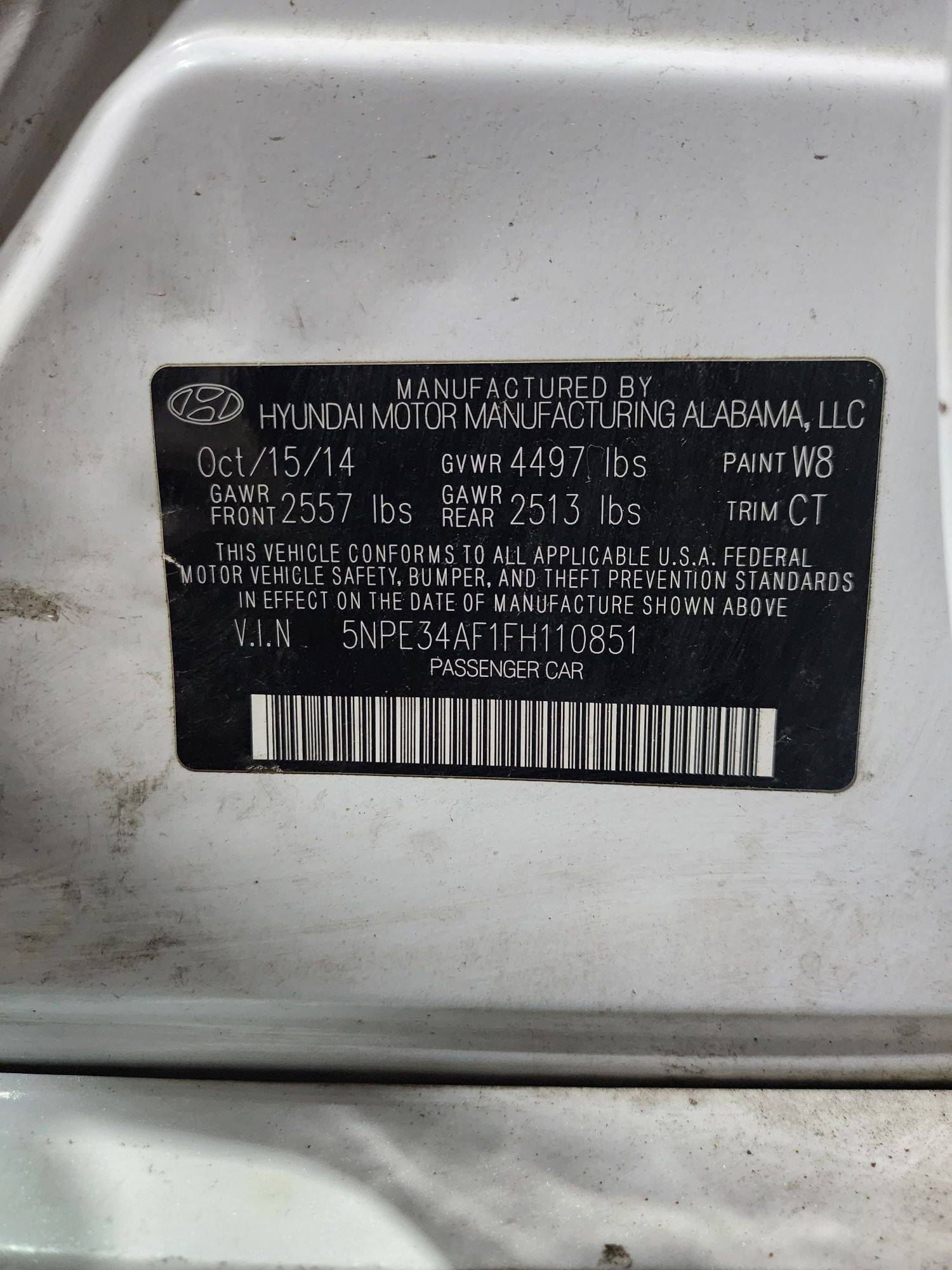 HYUNDAI SONATA SPORT 2015 - Marhaba Auction Used Cars - Image 10