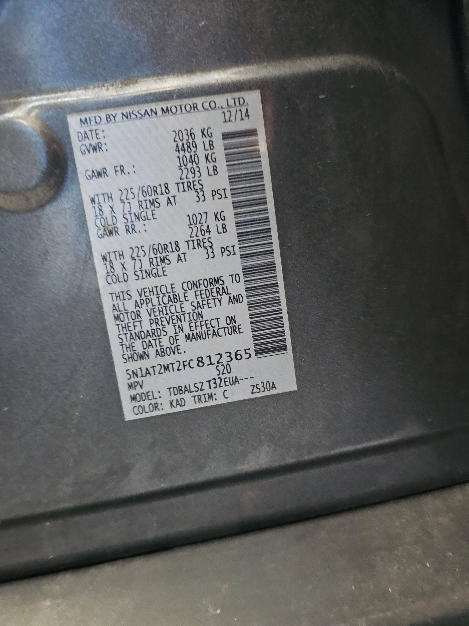 NISSAN ROGUE 2015 - Marhaba Auction Used Cars - Image 10