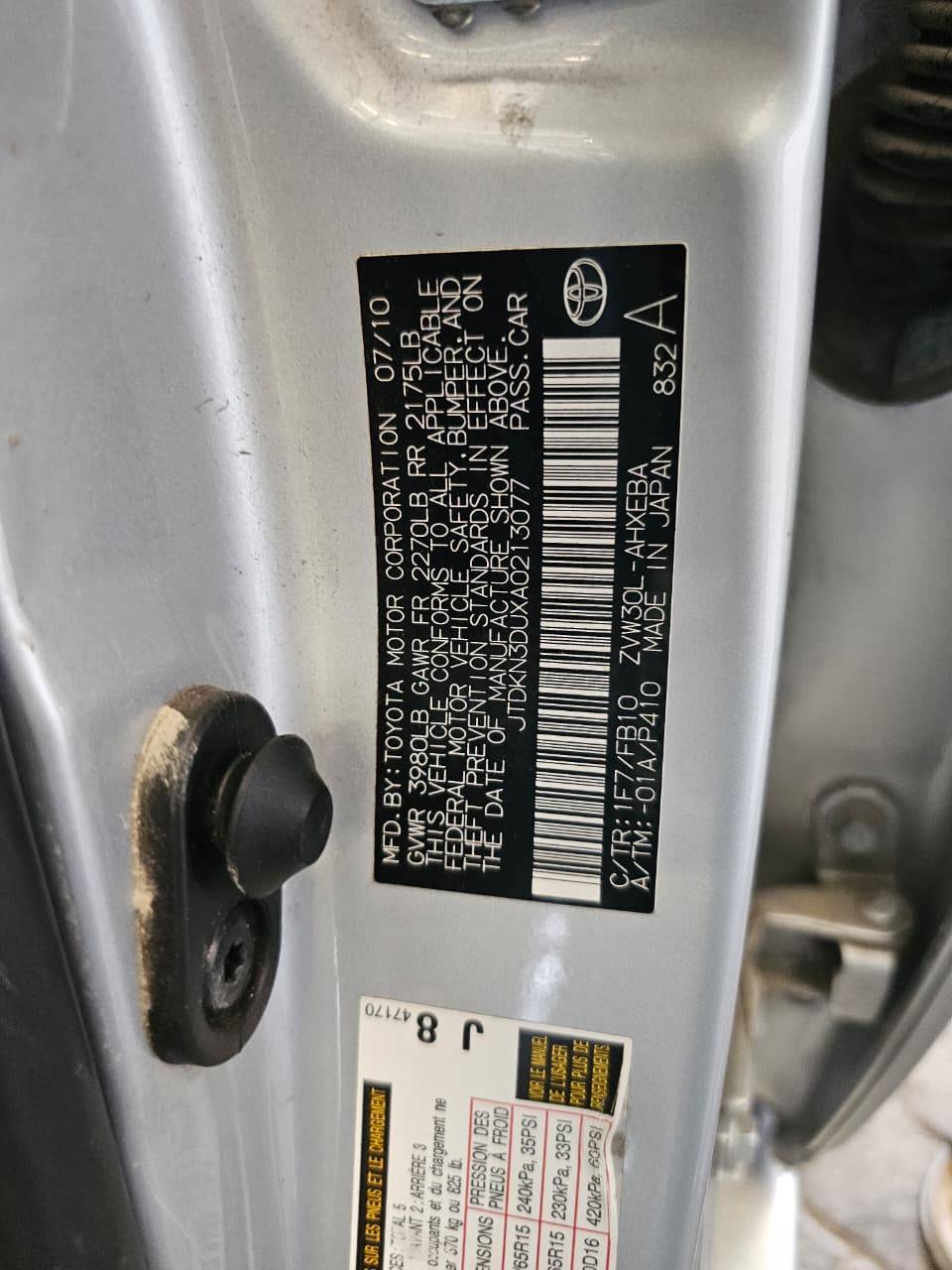 2010 TOYOTA PRIUS — 138307 Miles — Lot UXA0213077 — Main - Marhaba Auctions Used Cars - Image 9