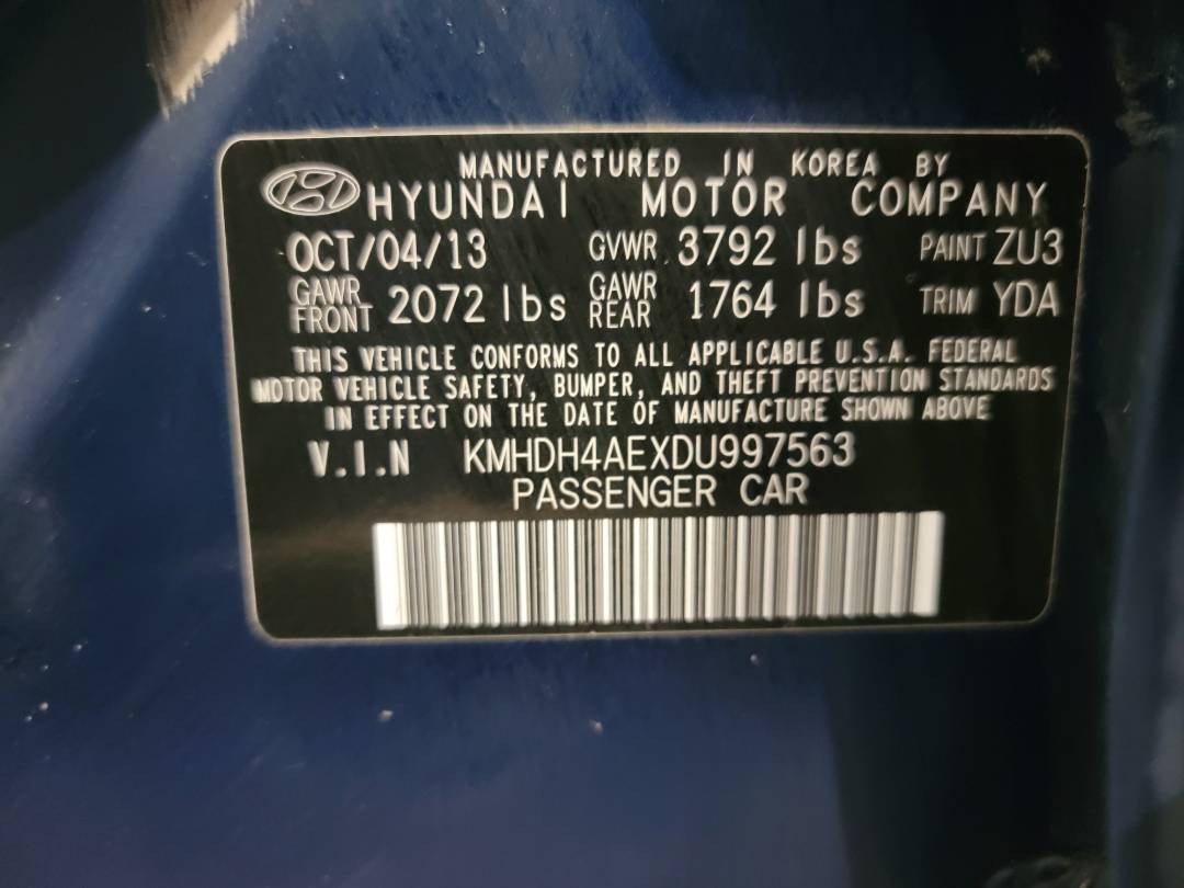2013 HYUNDAI ELANTRA — 195071 Miles — Lot EXDU997563 — Main - Marhaba Auctions Used Cars - Image 9