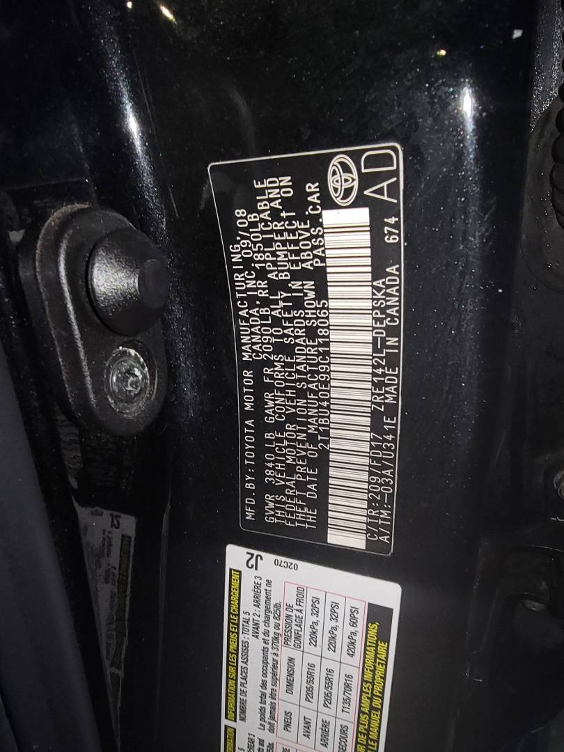 2009 TOYOTA COROLLA — 168463 Miles — Lot 37373854 - Marhaba Auctions Used Cars - Image 8