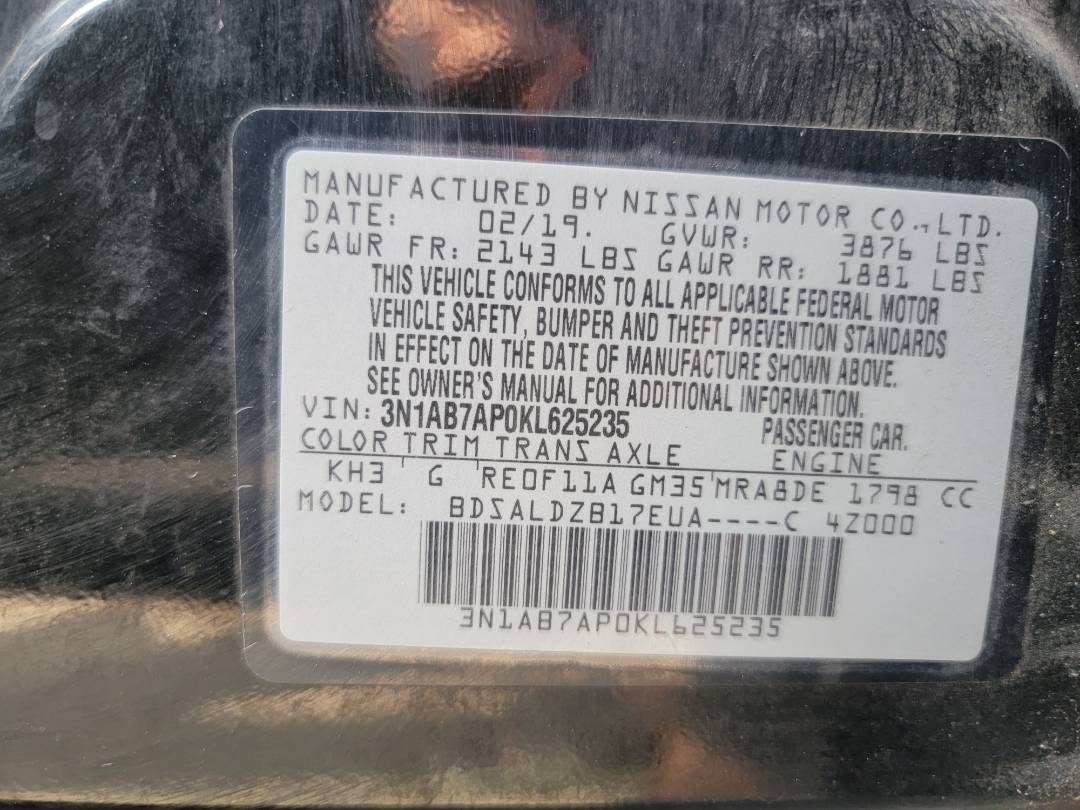 2019 NISSAN SENTRA — 166192 Miles — Lot 41565884 — Souq - Marhaba Auctions Used Cars - Image 9