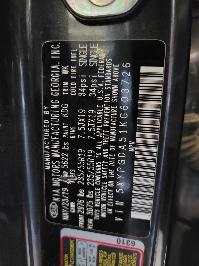 2019 KIA SORENTO — 93067 Miles — Lot 603726 — Main - Marhaba Auctions Used Cars - Image 9