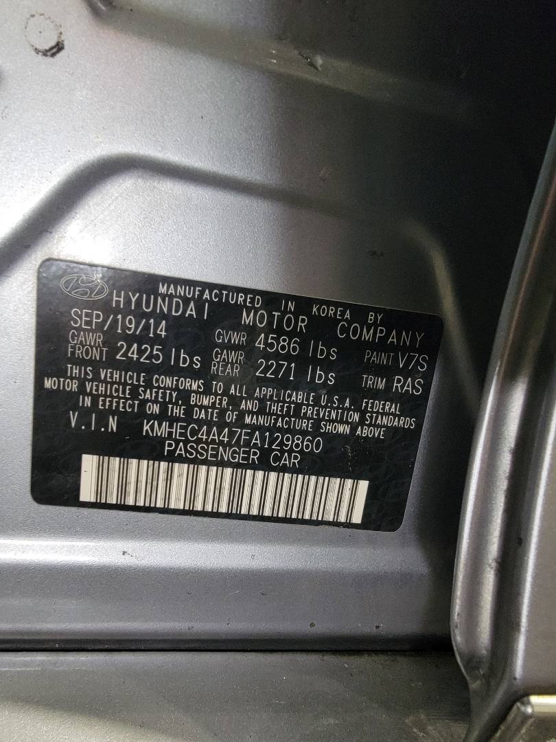 2015 HYUNDAI SONATA — 122703 Miles — Lot 129860 — Main - Marhaba Auctions Used Cars - Image 10
