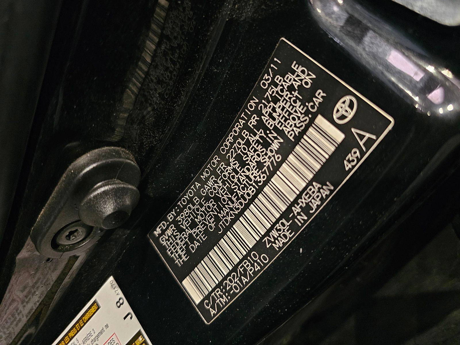 2011 TOYOTA PRIUS — 273748 Miles — Lot U0B1367776 — Main - Marhaba Auctions Used Cars - Image 9