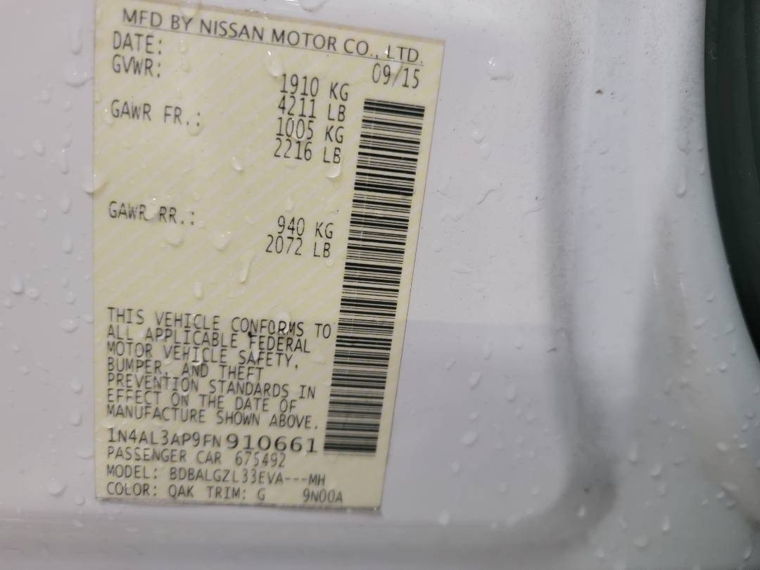 2015 NISSAN ALTIMA — 157754 Miles — Lot N910661 - Marhaba Auctions Used Cars - Image 8