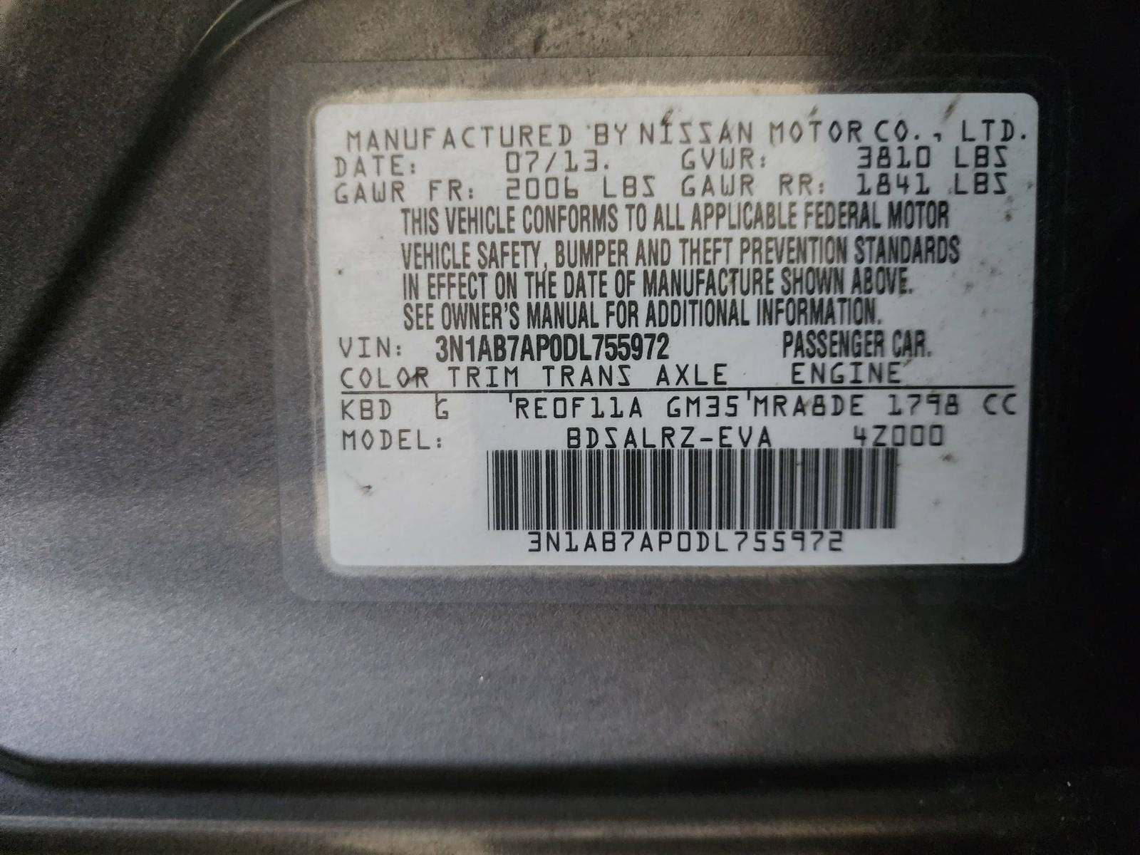 2013 NISSAN SENTRA — 107808 Miles — Lot 39636439 — Al Quoz - Marhaba Auctions Used Cars - Image 9