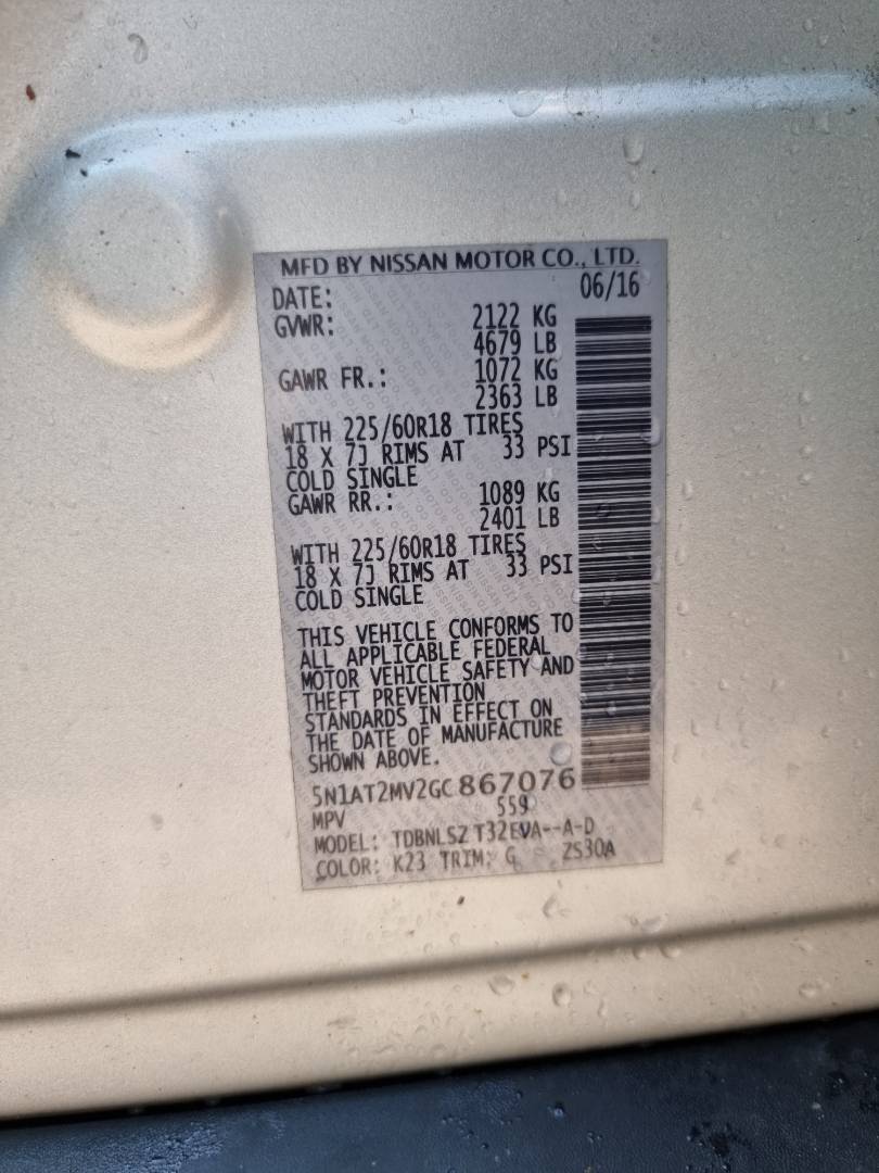 NISSAN ROGUE 2016 - Marhaba Auction Used Cars - Image 9