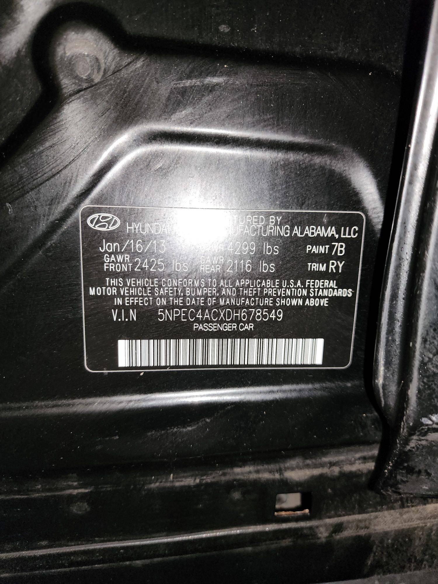 2013 HYUNDAI SONATA — 143438 Miles — Lot 50660604 — Souq - Marhaba Auctions Used Cars - Image 8