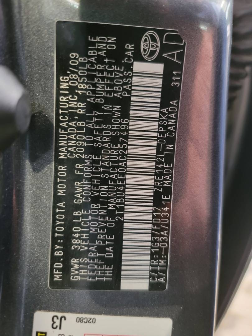 TOYOTA COROLLA 2010 - Marhaba Auction Used Cars - Image 10