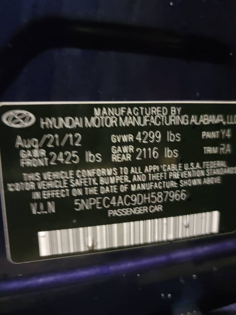 2013 HYUNDAI SONATA — 117525 Miles — Lot 79667133 - Marhaba Auctions Used Cars - Image 11