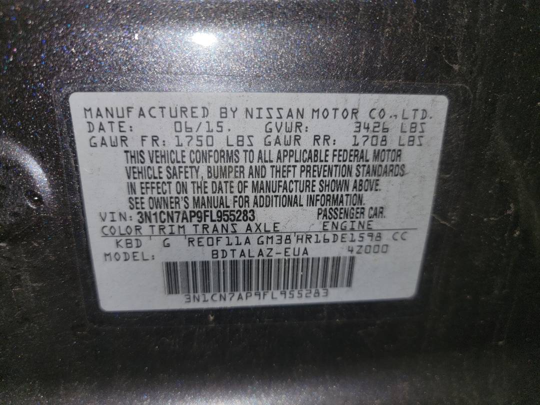 2015 NISSAN VERSA — 215217 Miles — Lot 38092729 - Marhaba Auctions Used Cars - Image 8