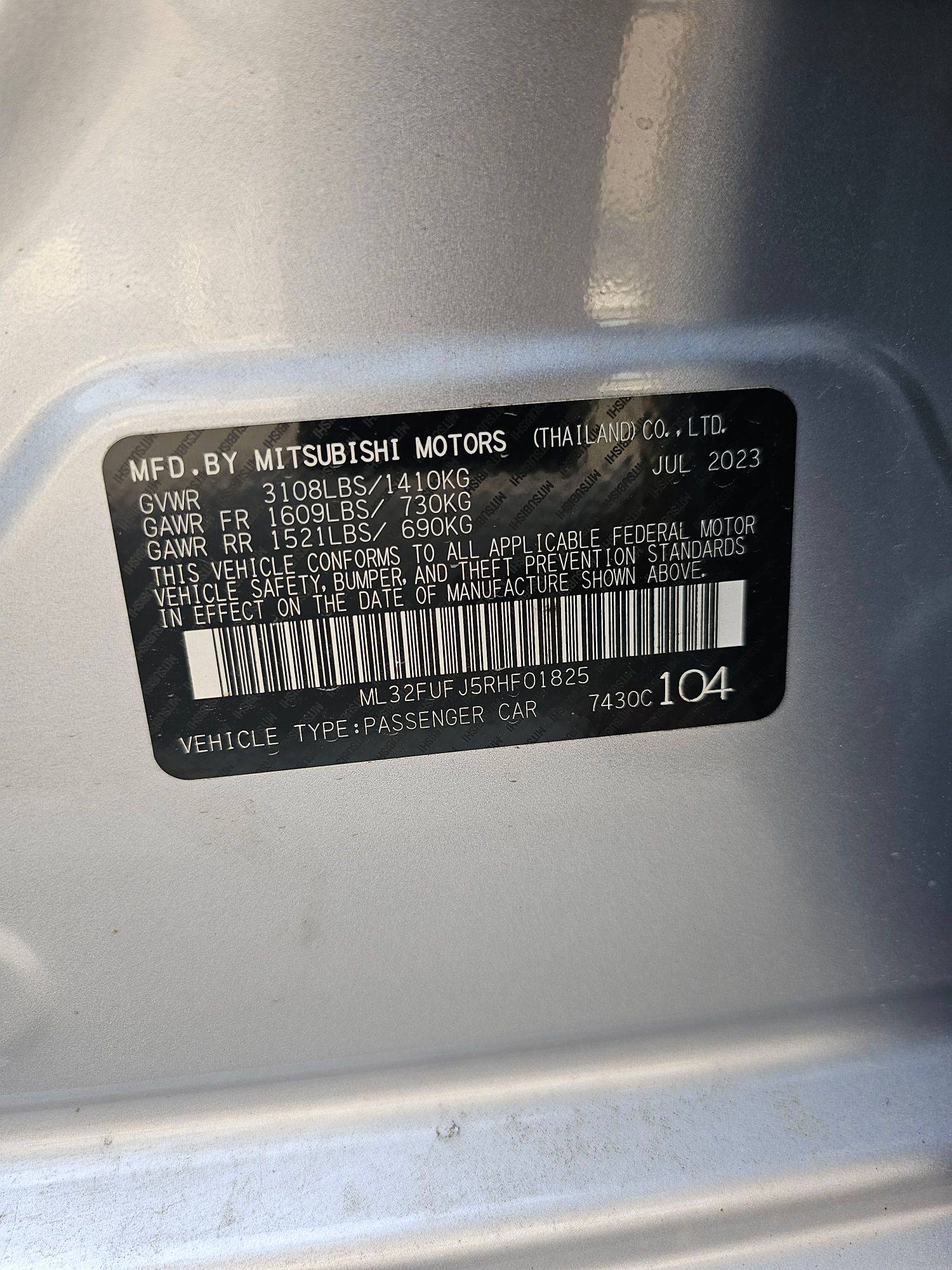 2024 MITSUBISHI MIRAGE — 3805 Miles — Lot RHF01825 — Souq - Marhaba Auctions Used Cars - Image 8