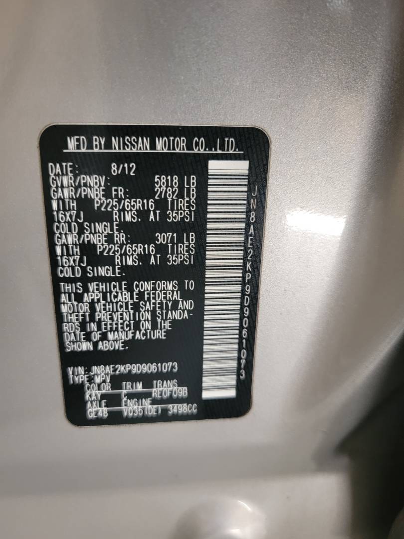 2013 NISSAN QUEST — 156403 Miles — Lot 574935 — Souq - Marhaba Auctions Used Cars - Image 9