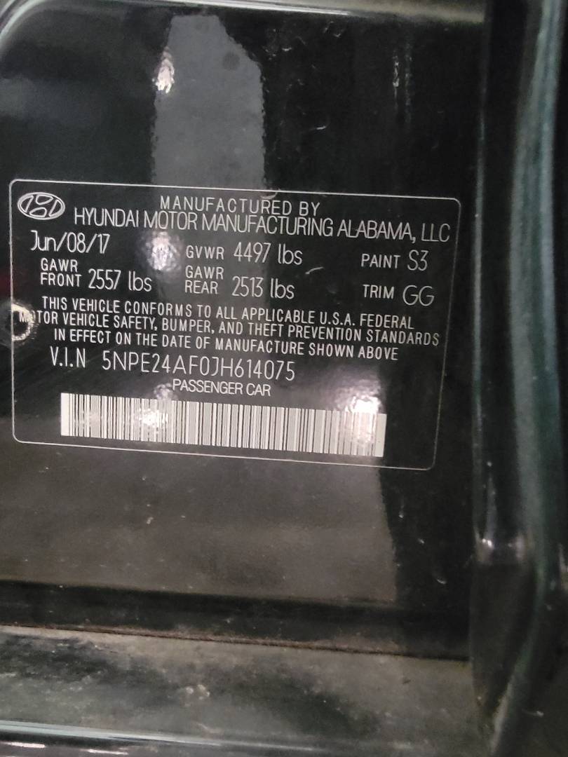 2018 HYUNDAI SONATA — 54346 Miles — Lot F0JH614075 — Main - Marhaba Auctions Used Cars - Image 10