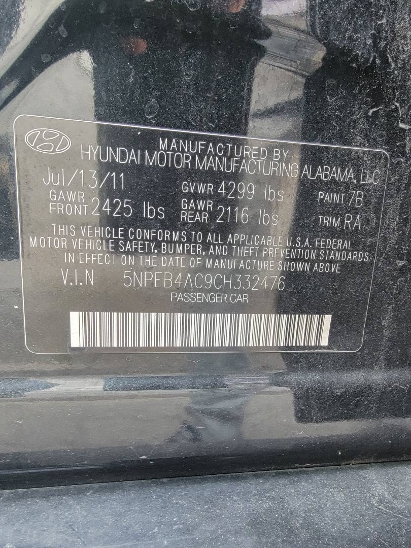 2012 HYUNDAI SONATA — 215272 Miles — Lot 74967863 - Marhaba Auctions Used Cars - Image 3