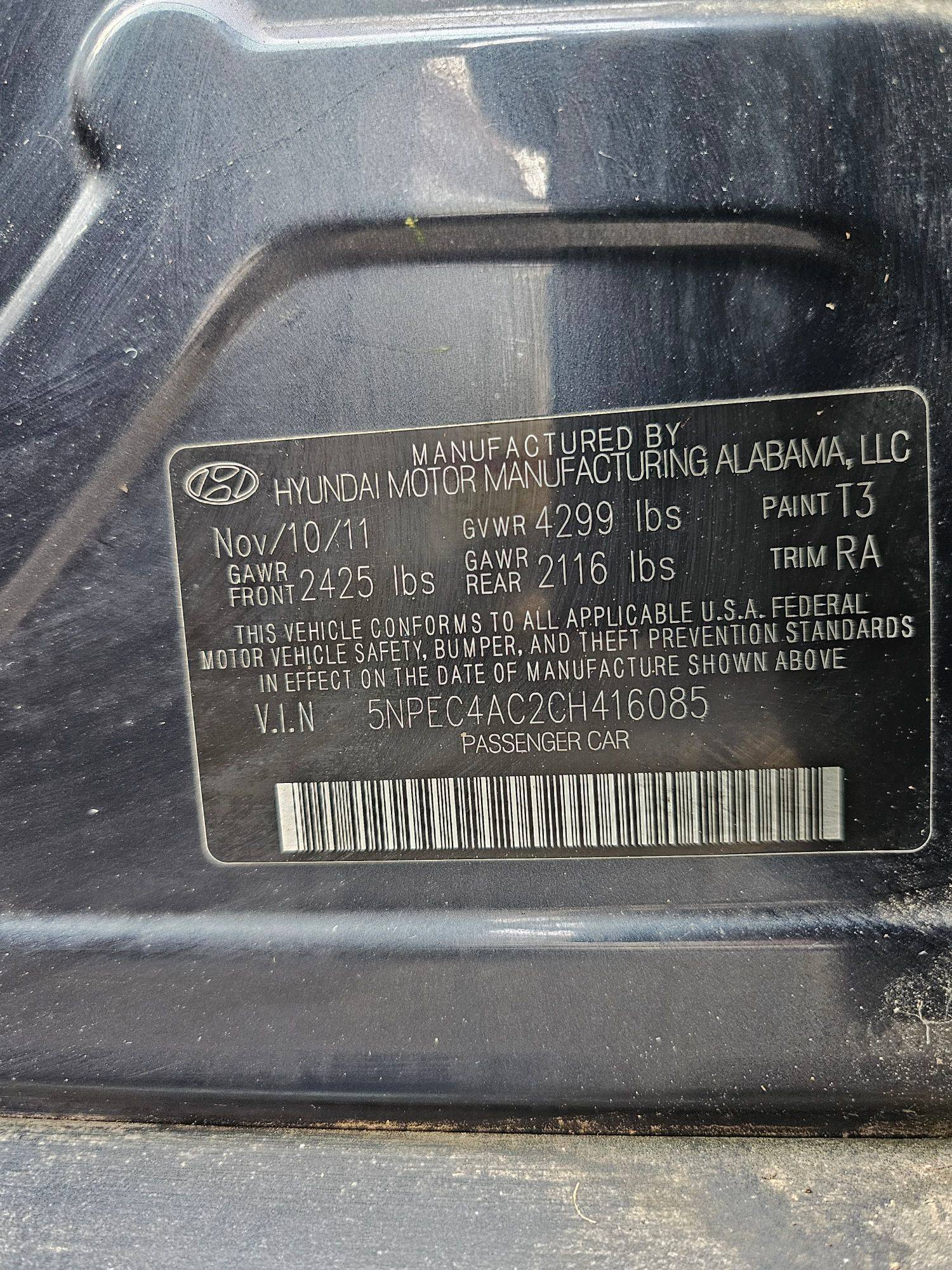2012 HYUNDAI SONATA — 51443 Miles — Lot C2CH416085 — Souq - Marhaba Auctions Used Cars - Image 10