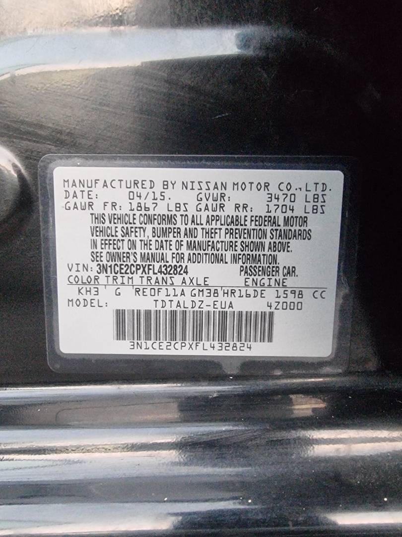 2015 NISSAN VERSA NOTE — 143530 Miles — Lot 53639544 — Ind. 12 - Marhaba Auctions Used Cars - Image 9