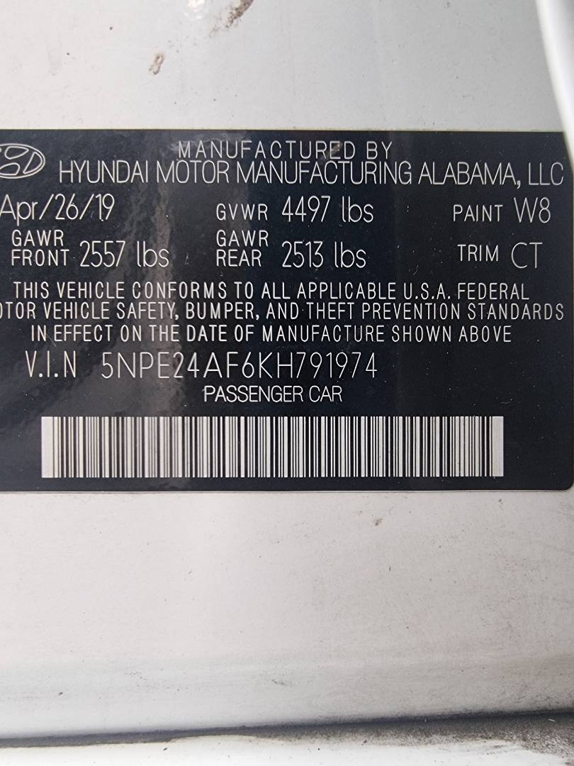 2019 HYUNDAI SONATA — 99487 Miles — Lot 215478 — Souq - Marhaba Auctions Used Cars - Image 9