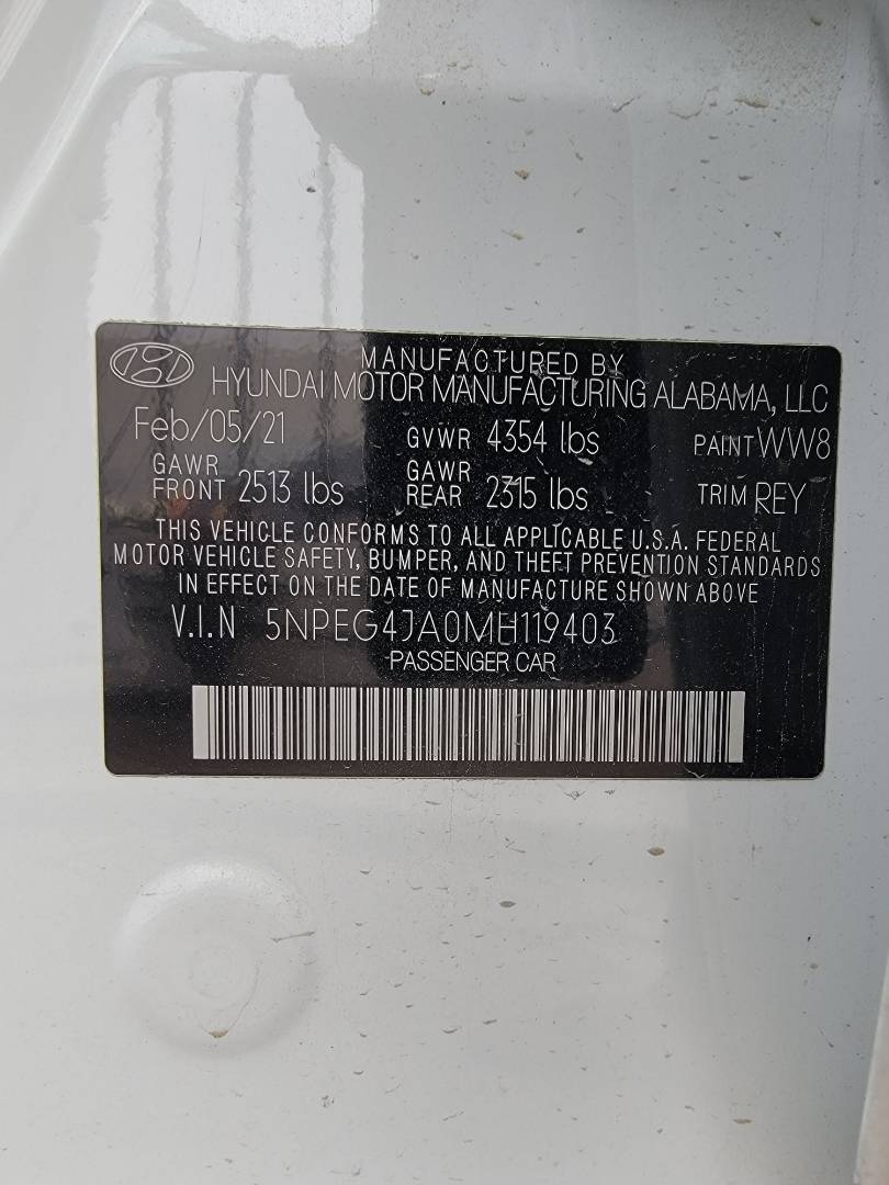 2021 HYUNDAI SONATA — 23674 Miles — Lot 44241734 — Main - Marhaba Auctions Used Cars - Image 9