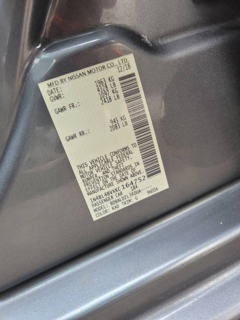 2019 NISSAN ALTIMA — 74447 Miles — Lot XKC164752 — Main - Marhaba Auctions Used Cars - Image 10