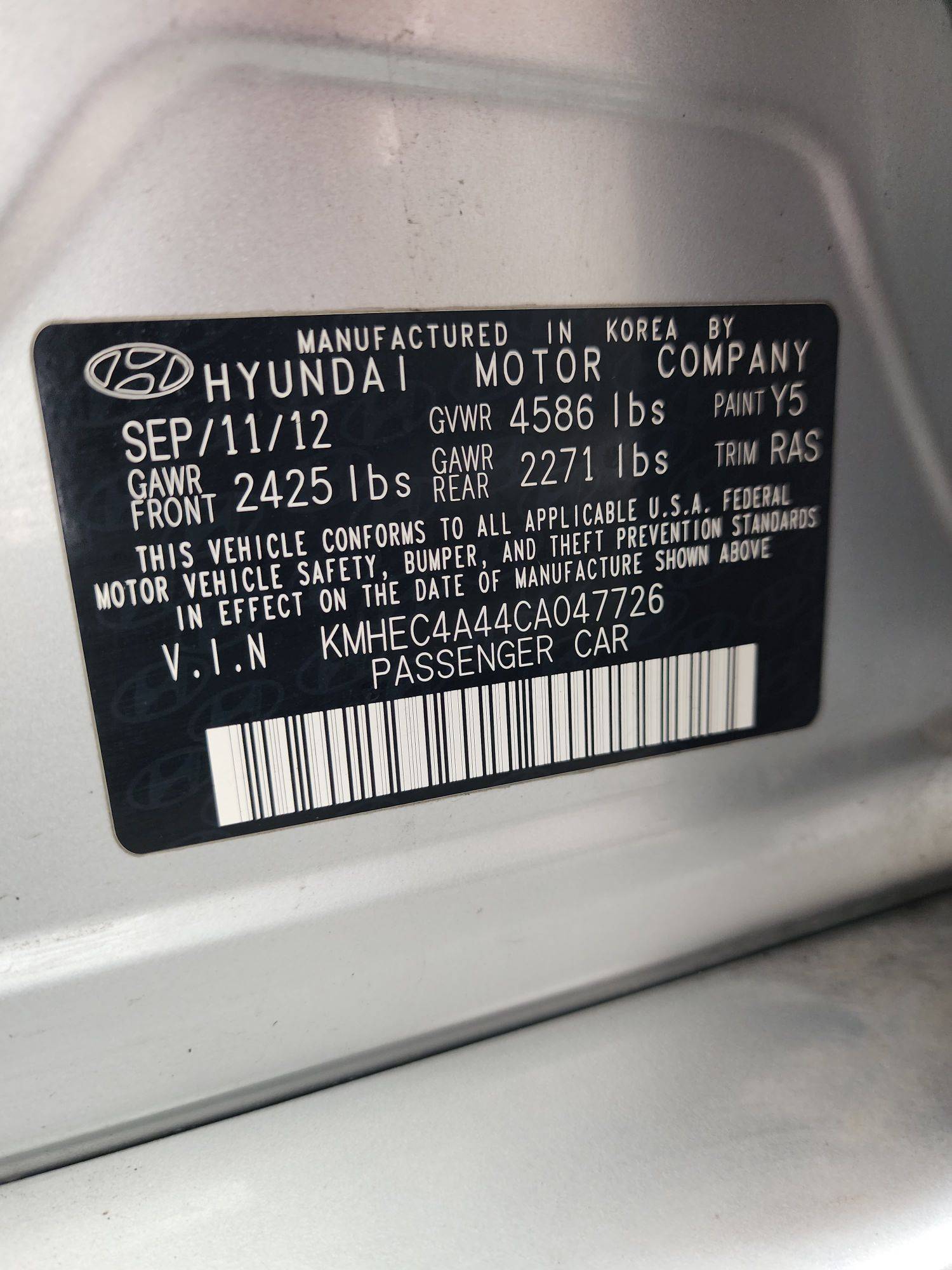 2012 HYUNDAI SONATA — 178906 Miles — Lot 43242934 — Souq - Marhaba Auctions Used Cars - Image 10