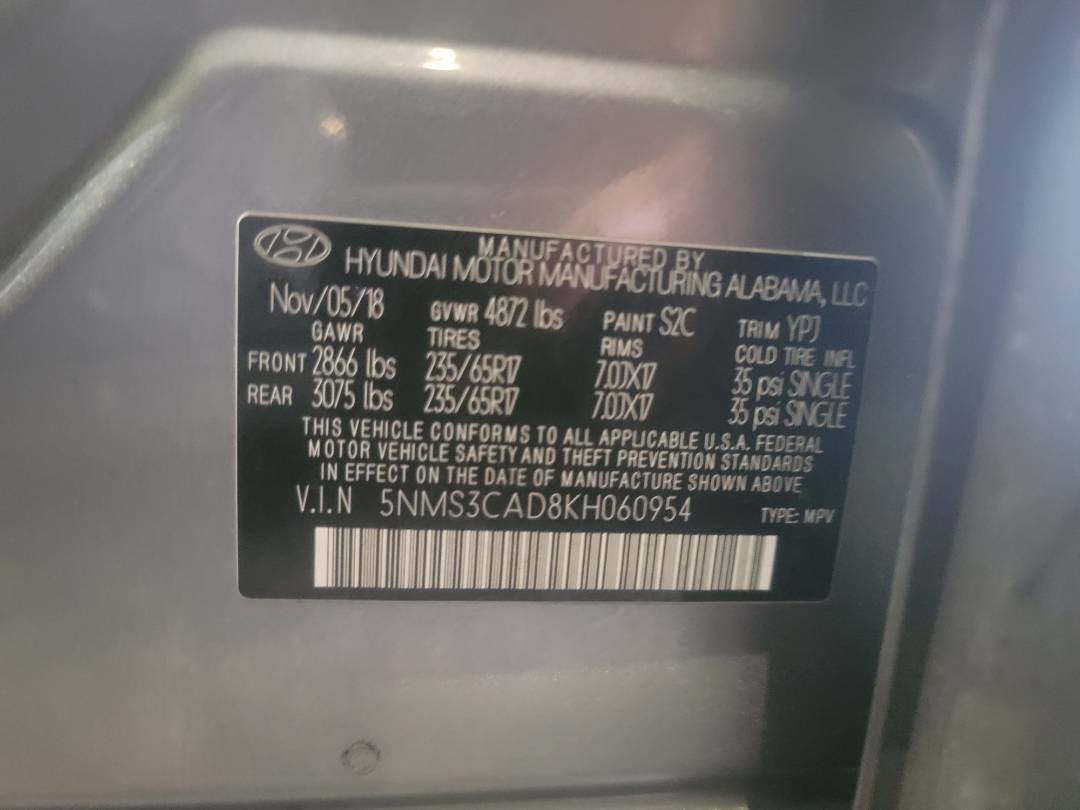 2019 HYUNDAI SANTA FE — 102897 Miles — Lot 46982115 — Main - Marhaba Auctions Used Cars - Image 10