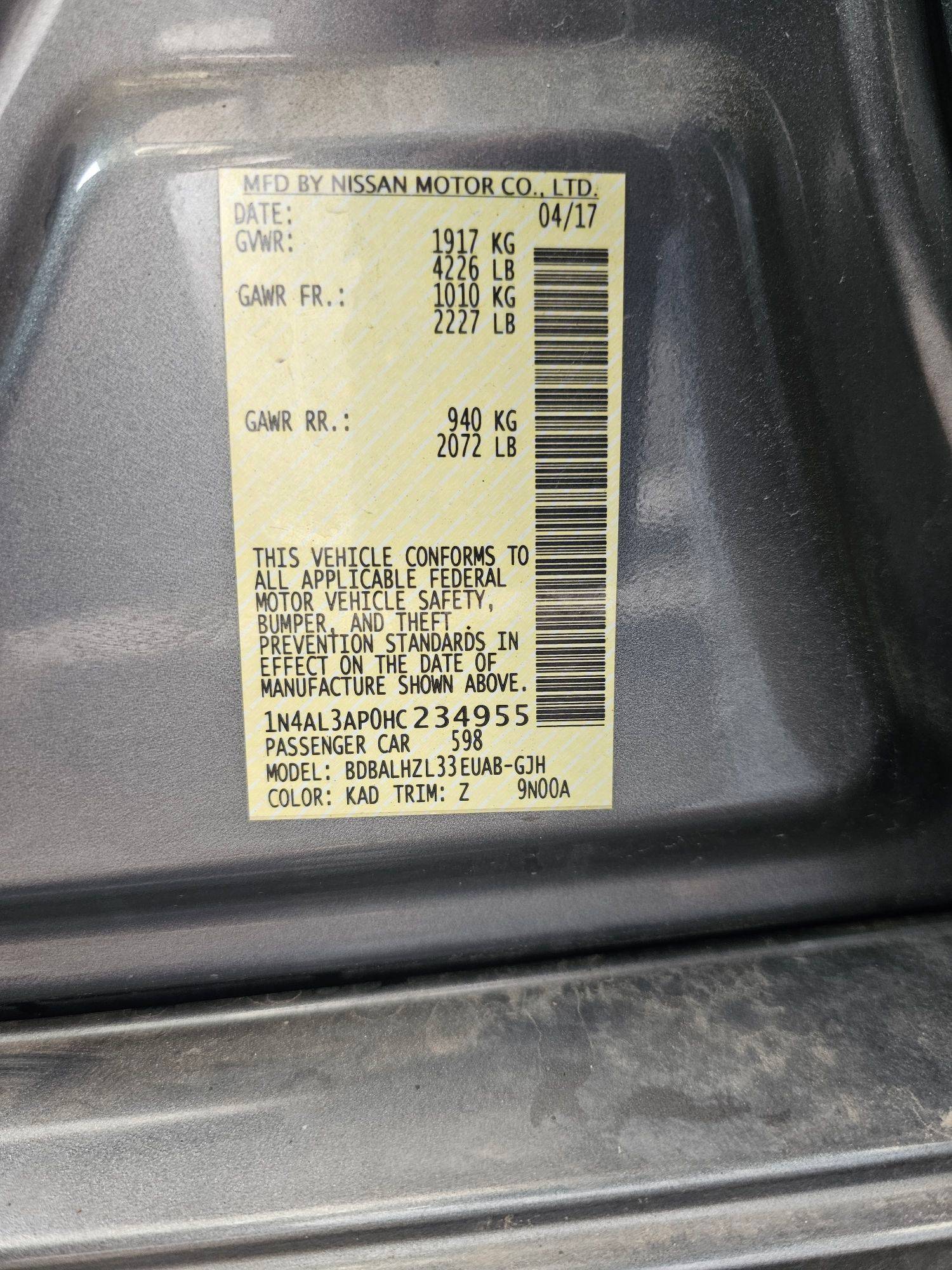 NISSAN ALTIMA 2017 - Marhaba Auction Used Cars - Image 9