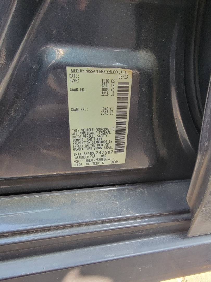 2013 NISSAN ALTIMA — 197452 Miles — Lot 57446403 - Marhaba Auctions Used Cars - Image 6