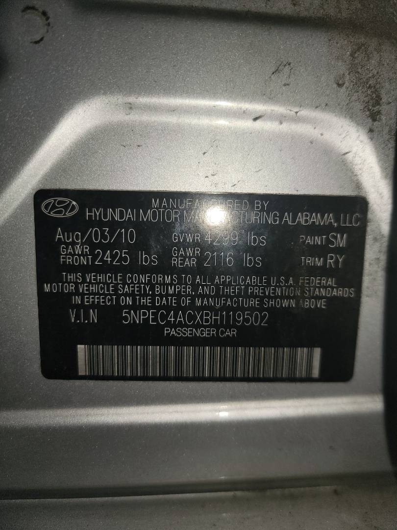 2011 HYUNDAI SONATA — 141235 Miles — Lot XBH119502 — Main - Marhaba Auctions Used Cars - Image 12