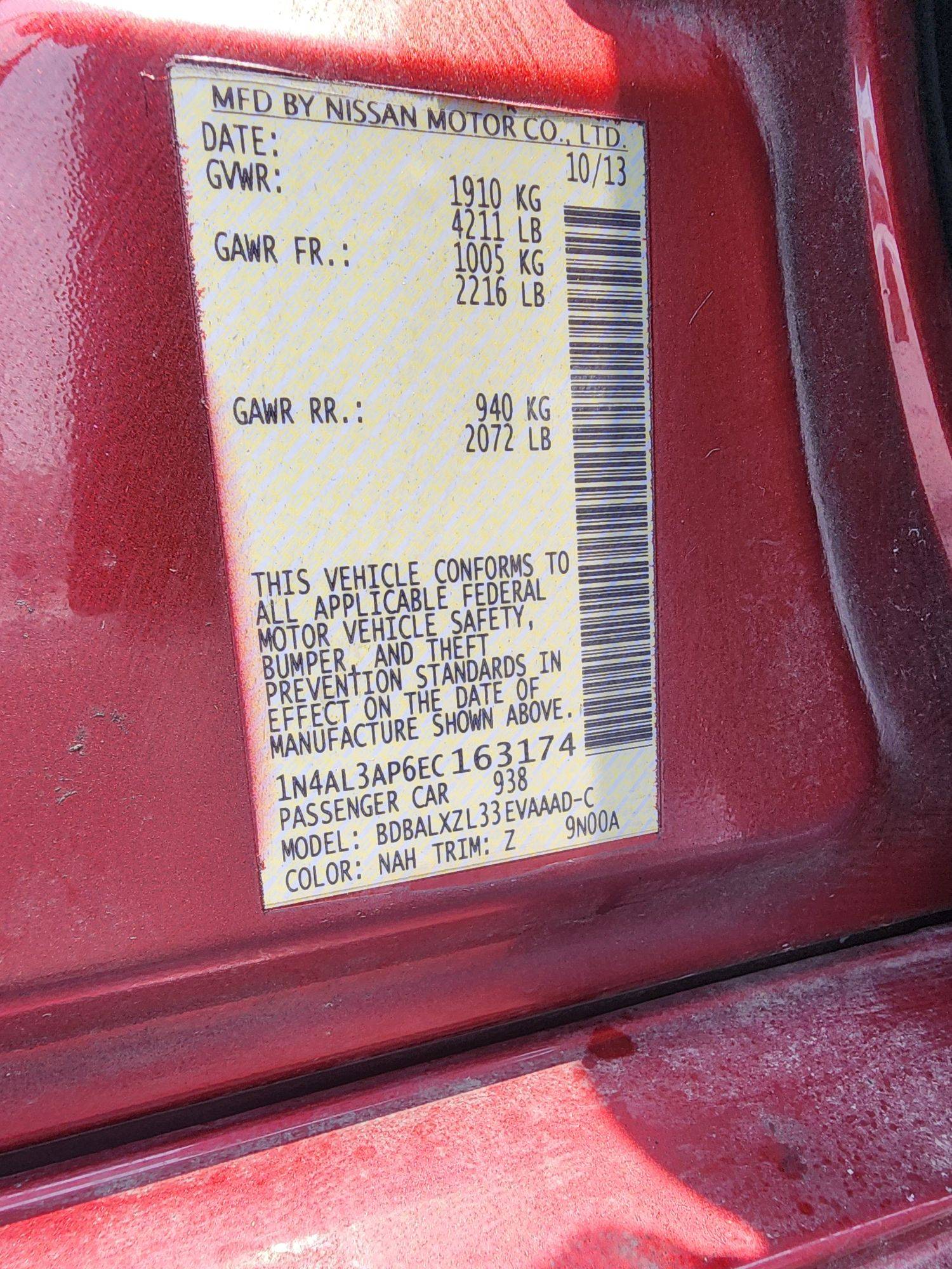 2014 NISSAN ALTIMA — 118363 Miles — Lot 82443493 — Main - Marhaba Auctions Used Cars - Image 8