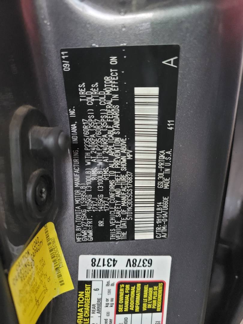 2012 TOYOTA SIENNA — 172234 Miles — Lot S176837 — Main - Marhaba Auctions Used Cars - Image 10