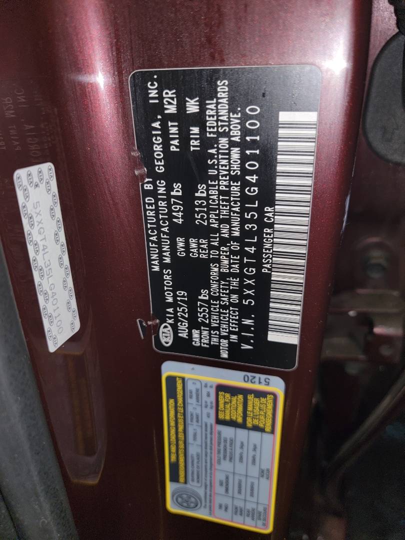 2020 KIA OPTIMA — Lot 36352204 - Marhaba Auctions Used Cars - Image 9