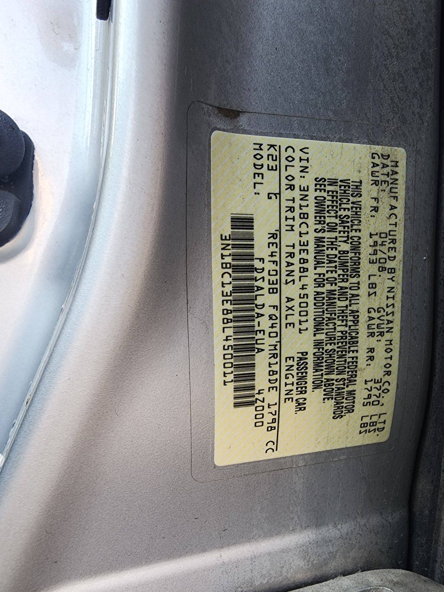 2008 NISSAN VERSA — 191090 Miles — Lot 42785084 — Souq - Marhaba Auctions Used Cars - Image 8