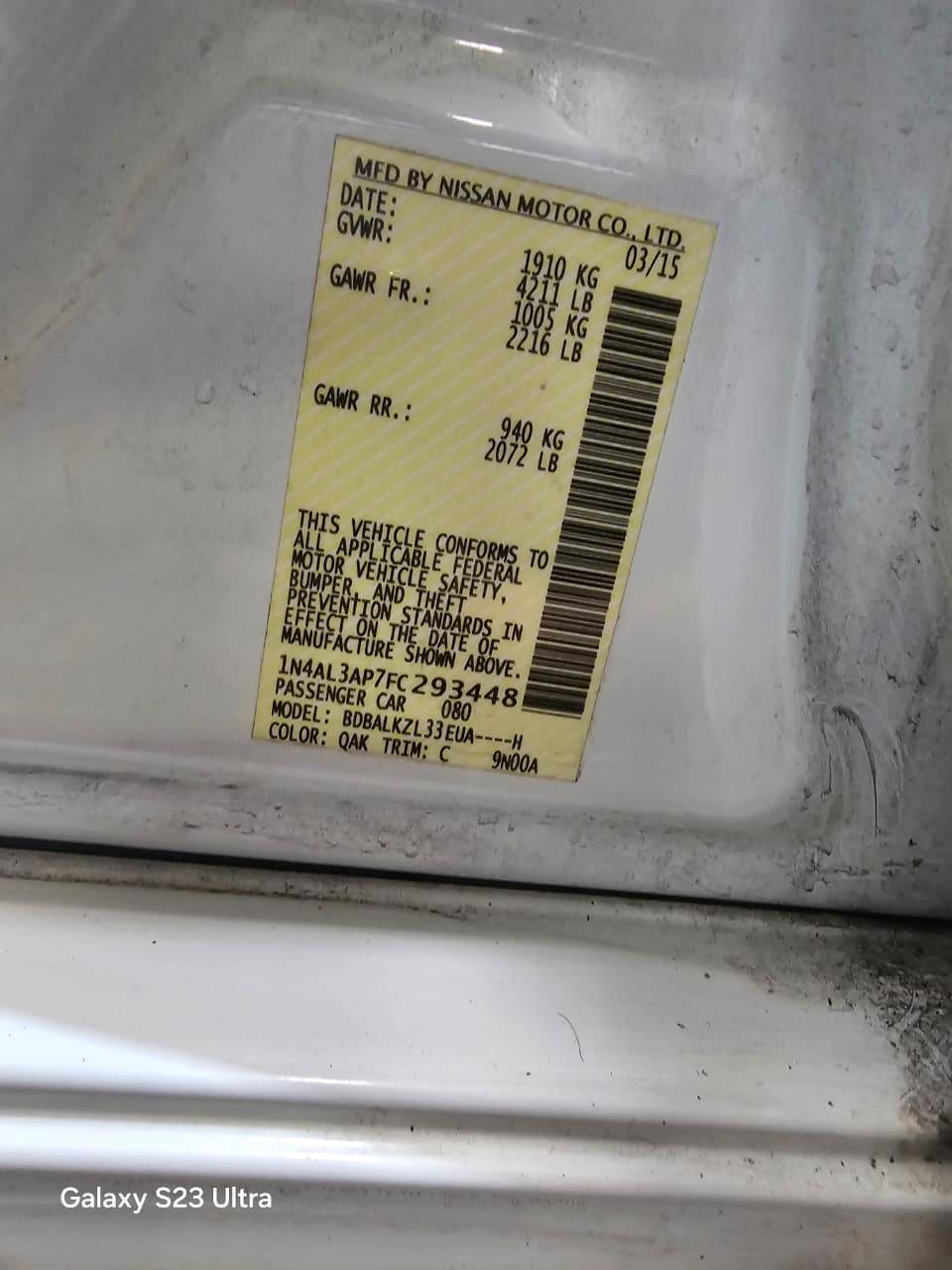 NISSAN ALTIMA 2015 - Marhaba Auction Used Cars - Image 10