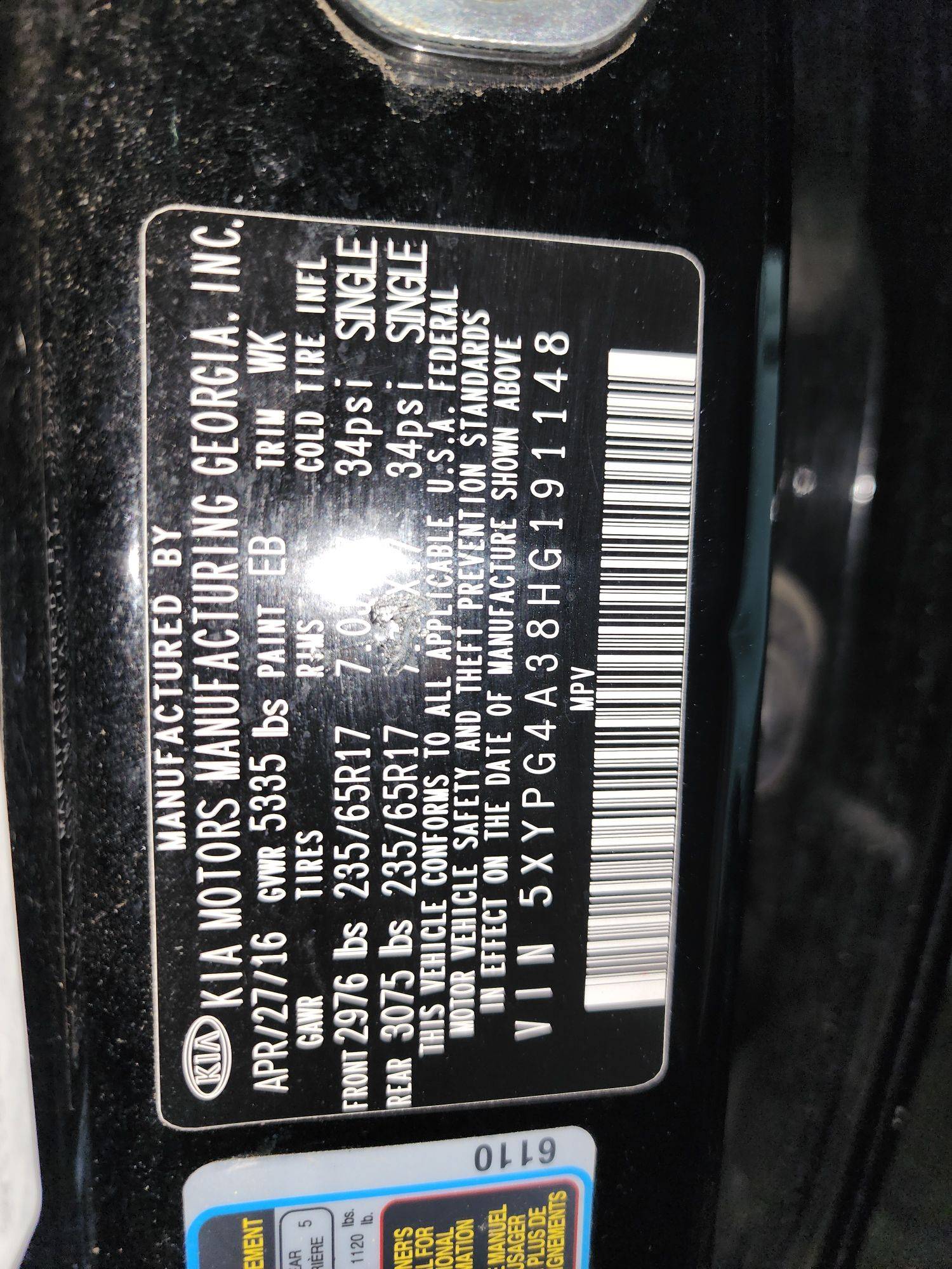 KIA SORENTO 2017 - Marhaba Auction Used Cars - Image 10