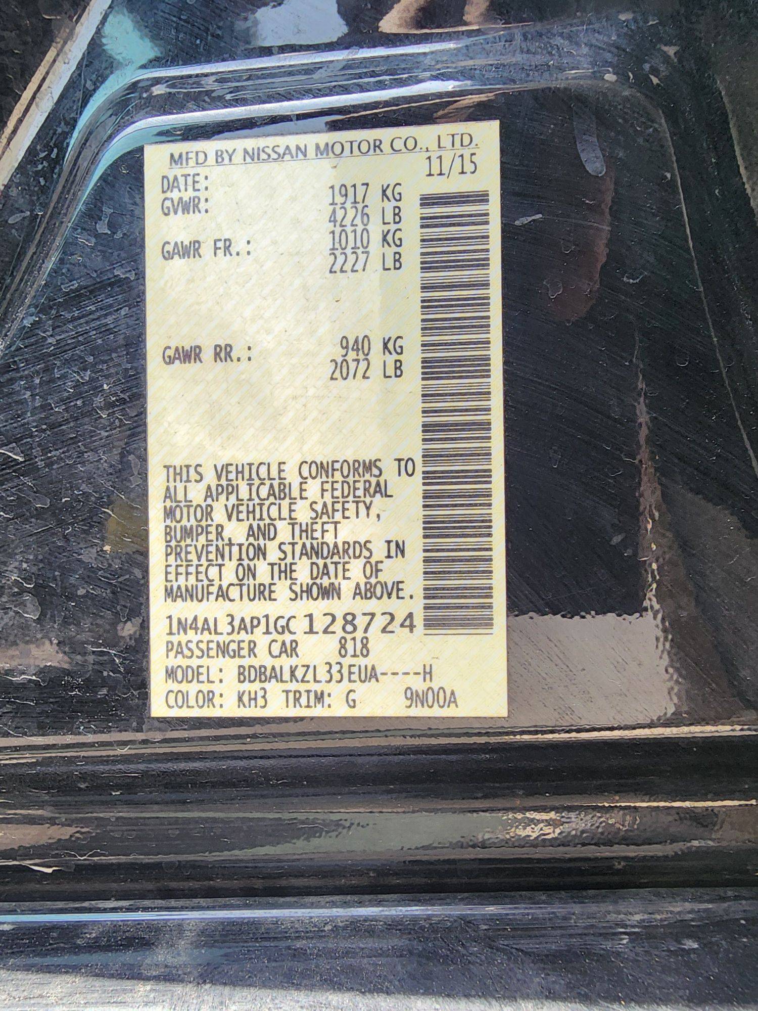 2016 NISSAN ALTIMA — 201899 Miles — Lot 28724 — Souq - Marhaba Auctions Used Cars - Image 10