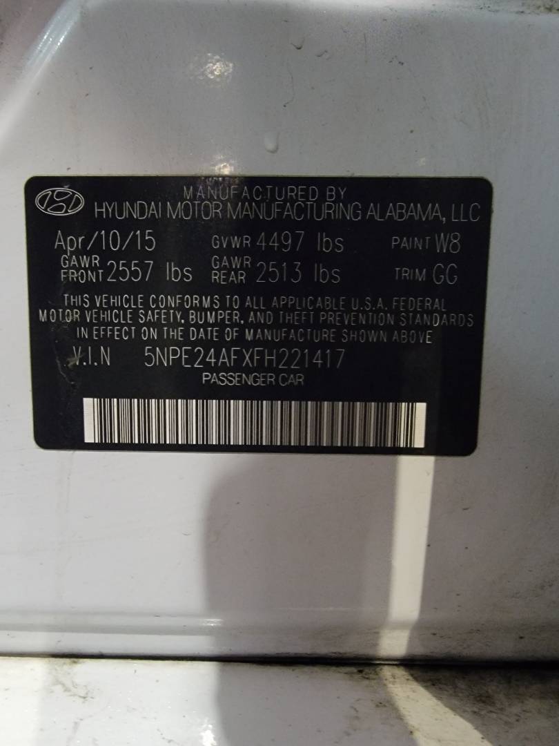 2015 HYUNDAI SONATA — 161430 Miles — Lot 71035274 — Main - Marhaba Auctions Used Cars - Image 10