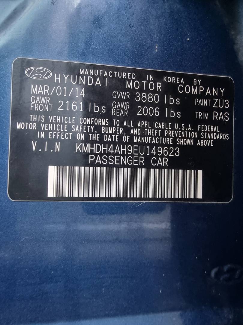 2014 HYUNDAI ELANTRA — 221887 Miles — Lot EU149623 — Ind. 12 - Marhaba Auctions Used Cars - Image 10