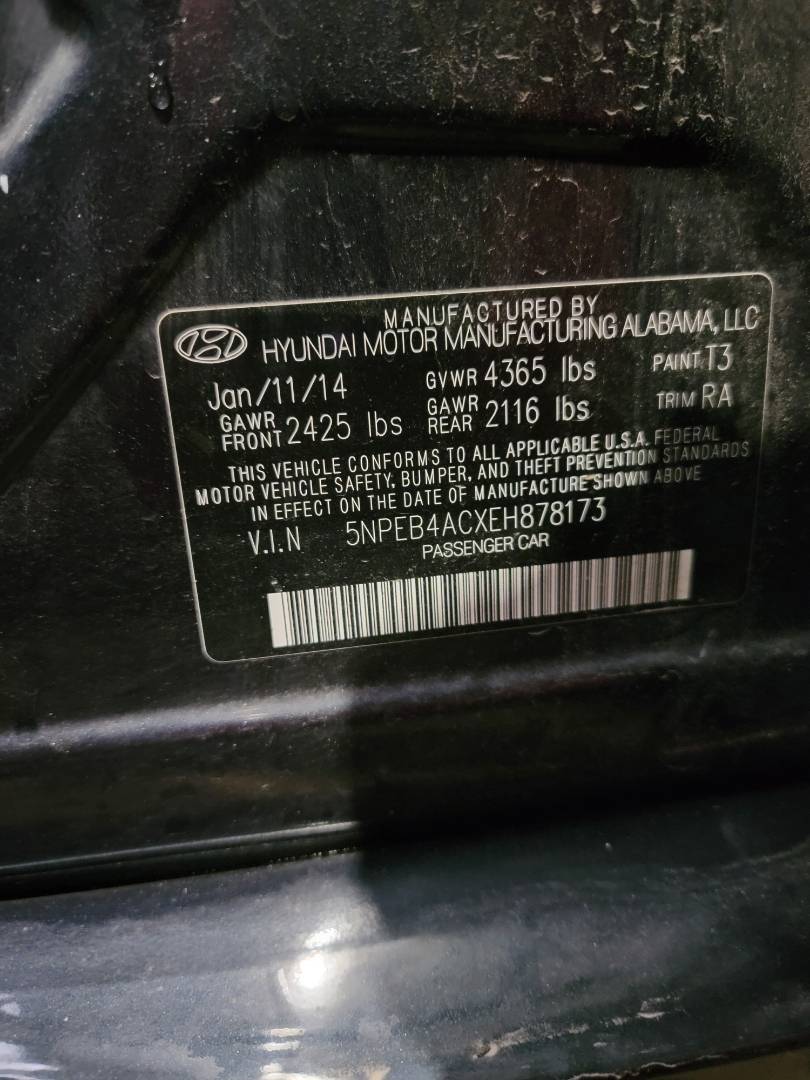 2014 HYUNDAI SONATA — 163633 Miles — Lot 81140133 - Marhaba Auctions Used Cars - Image 9