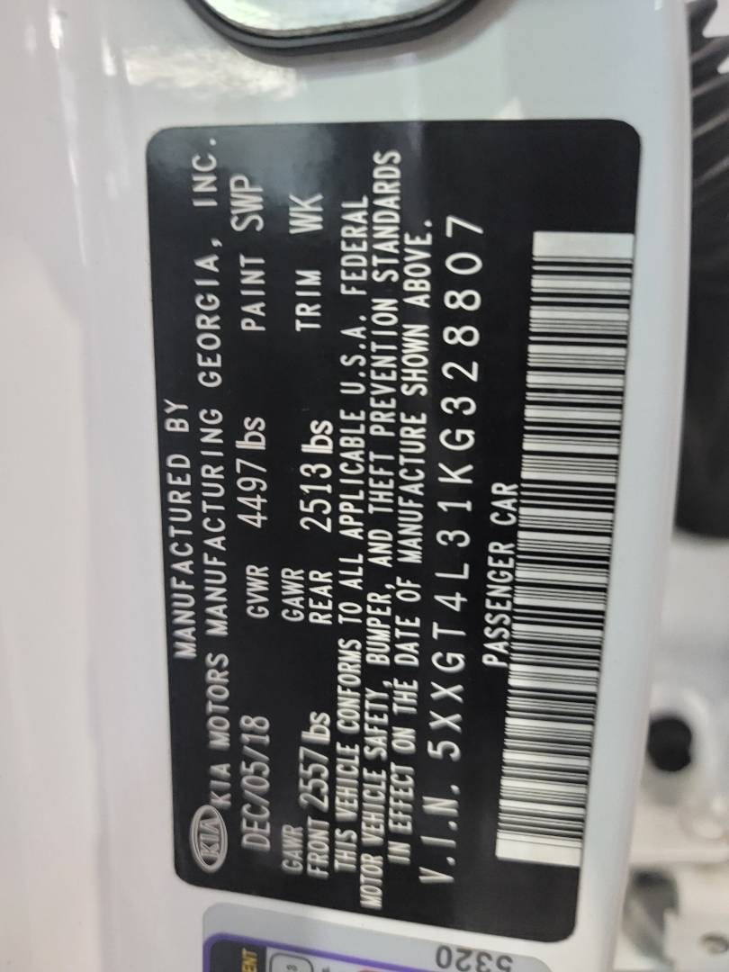 2019 KIA OPTIMA — 52692 Miles — Lot G328807 — Main - Marhaba Auctions Used Cars - Image 10