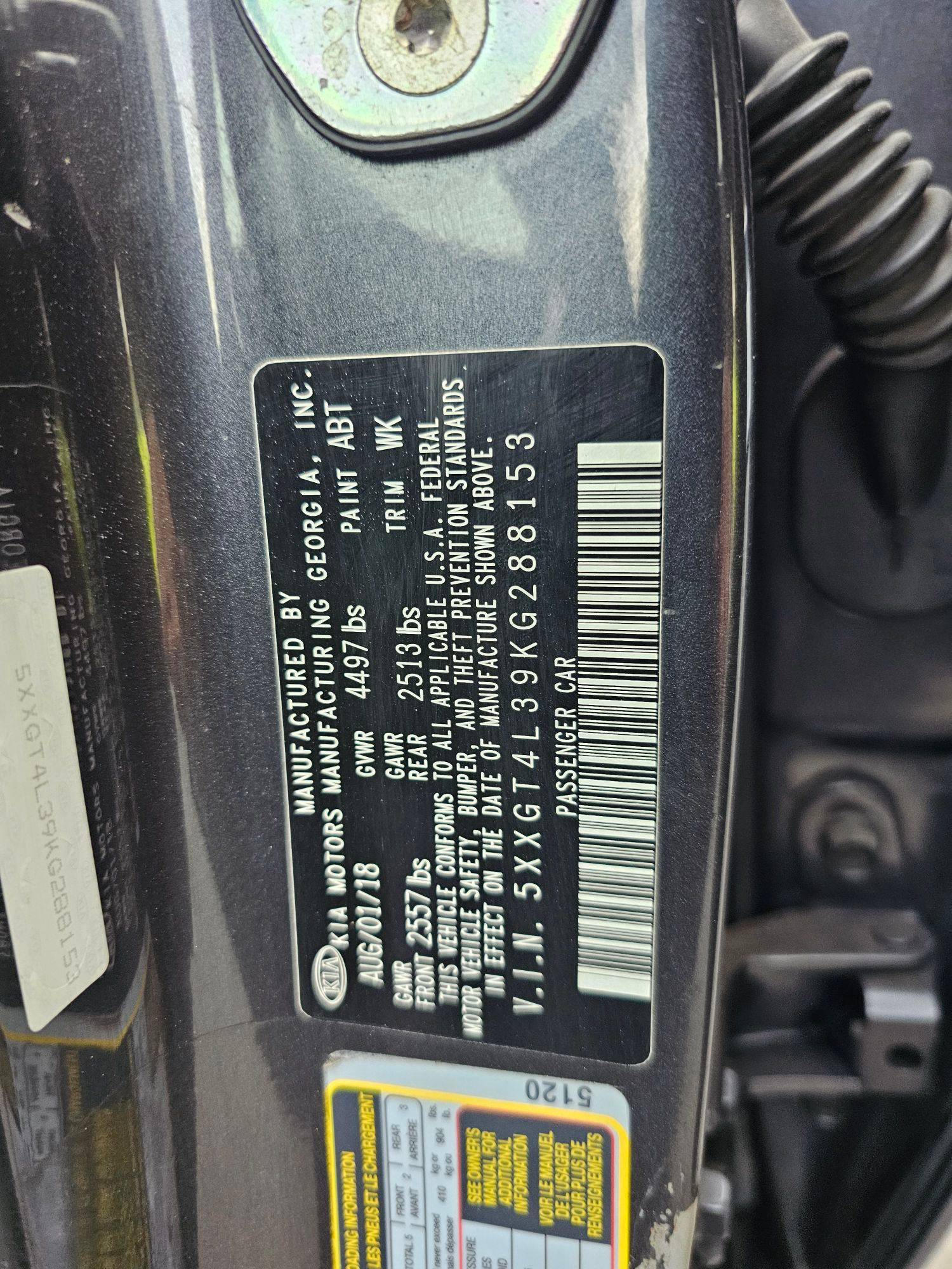 KIA OPTIMA 2019 - Marhaba Auction Used Cars - Image 9