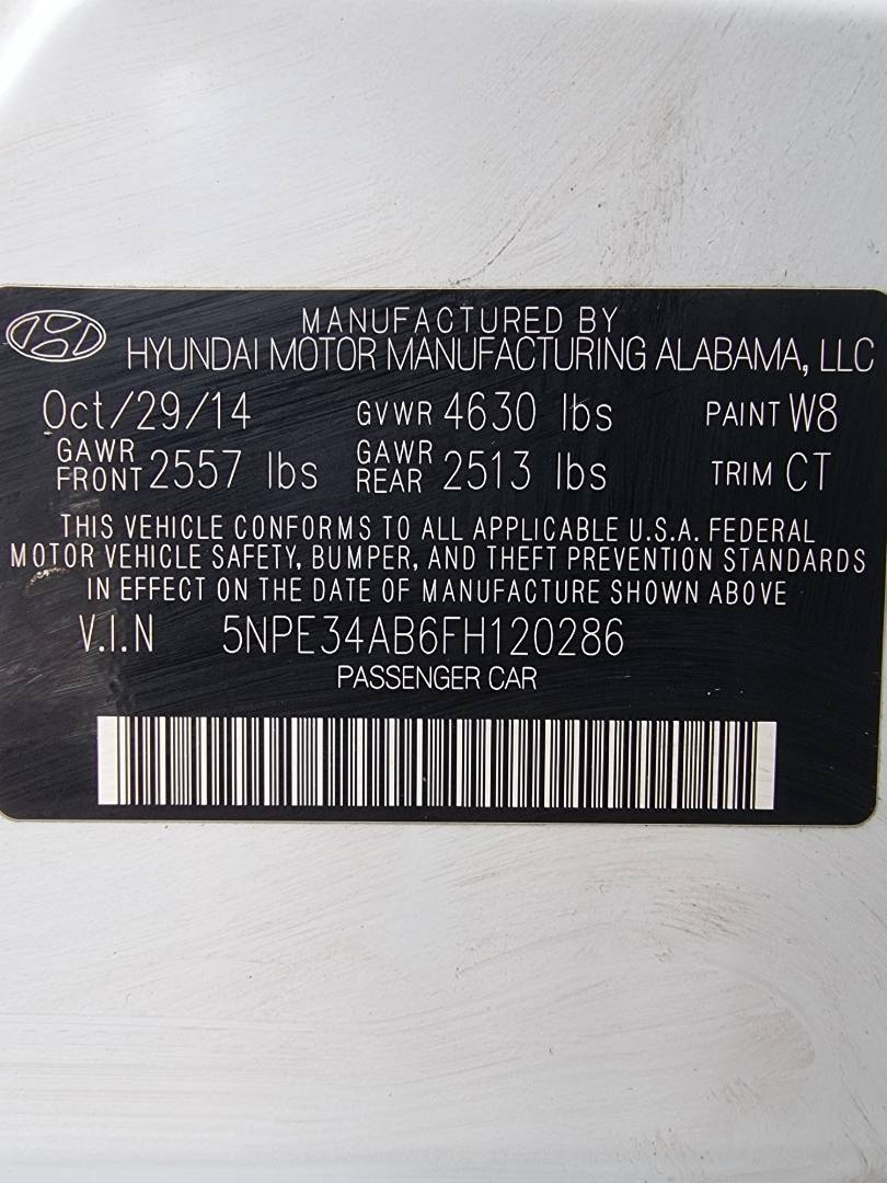 2015 HYUNDAI SONATA — 144735 Miles — Lot 325698 — Ind. 12 - Marhaba Auctions Used Cars - Image 8